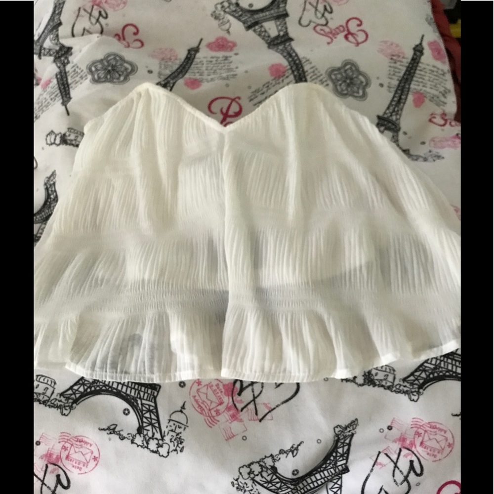 Dance&Marvel white strapless shirt